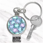 Leaves Glitter Background Winter Nail Clippers Key Chain