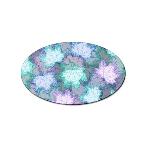 Leaves Glitter Background Winter Sticker (Oval) from ArtsNow.com Front