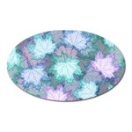 Leaves Glitter Background Winter Oval Magnet