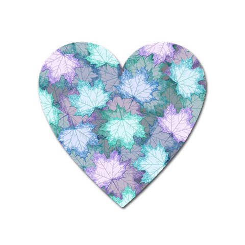 Leaves Glitter Background Winter Heart Magnet from ArtsNow.com Front