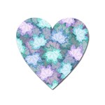 Leaves Glitter Background Winter Heart Magnet
