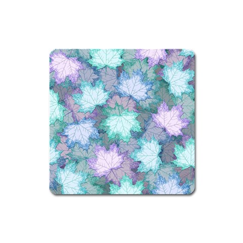 Leaves Glitter Background Winter Square Magnet from ArtsNow.com Front