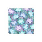 Leaves Glitter Background Winter Square Magnet
