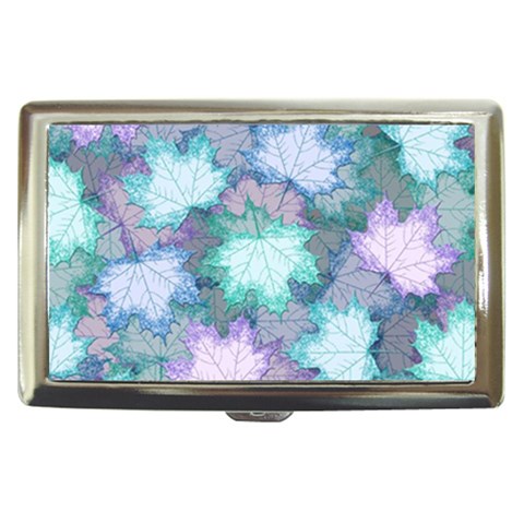 Leaves Glitter Background Winter Cigarette Money Case from ArtsNow.com Front