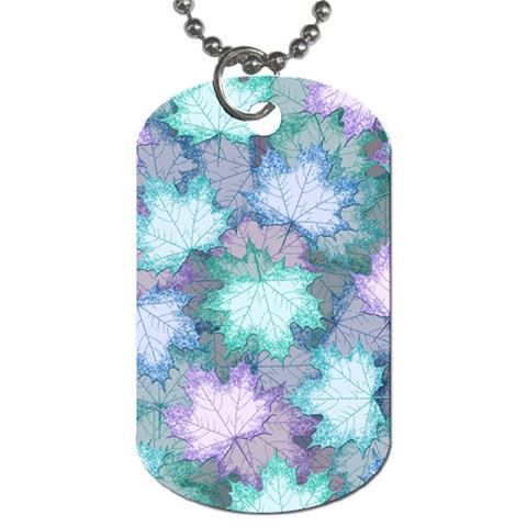 Leaves Glitter Background Winter Dog Tag (Two Sides) from ArtsNow.com Front