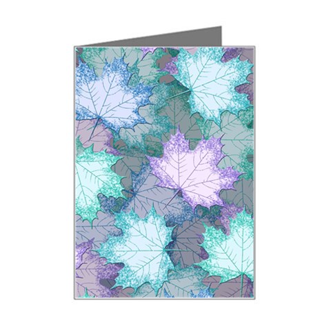 Leaves Glitter Background Winter Mini Greeting Card from ArtsNow.com Left