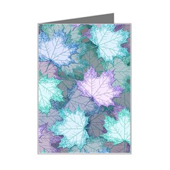 Leaves Glitter Background Winter Mini Greeting Card from ArtsNow.com Left