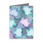 Leaves Glitter Background Winter Mini Greeting Card