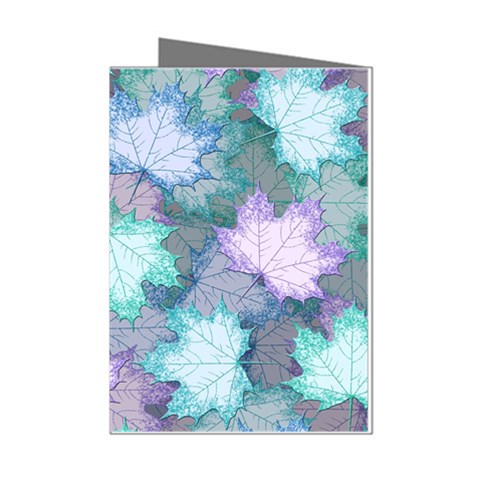 Leaves Glitter Background Winter Mini Greeting Cards (Pkg of 8) from ArtsNow.com Left