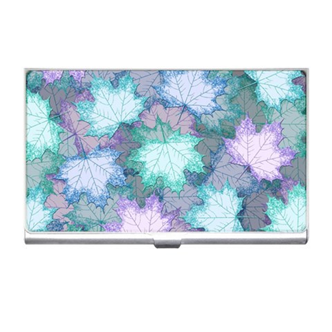 Leaves Glitter Background Winter Business Card Holder from ArtsNow.com Front