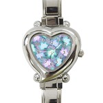 Leaves Glitter Background Winter Heart Italian Charm Watch