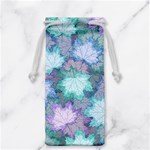 Leaves Glitter Background Winter Jewelry Bag