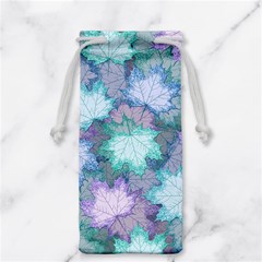 Leaves Glitter Background Winter Jewelry Bag from ArtsNow.com Back