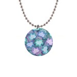 Leaves Glitter Background Winter 1  Button Necklace