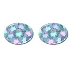Leaves Glitter Background Winter Cufflinks (Oval)