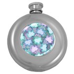 Leaves Glitter Background Winter Round Hip Flask (5 oz)