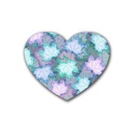 Leaves Glitter Background Winter Rubber Heart Coaster (4 pack)