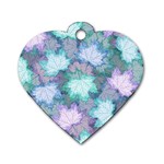 Leaves Glitter Background Winter Dog Tag Heart (Two Sides)