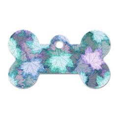 Leaves Glitter Background Winter Dog Tag Bone (Two Sides) from ArtsNow.com Front