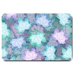 Leaves Glitter Background Winter Large Doormat