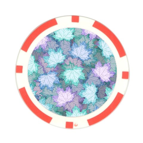 Leaves Glitter Background Winter Poker Chip Card Guard from ArtsNow.com Front