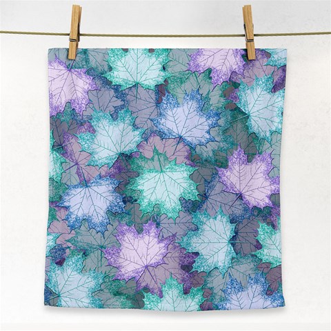 Leaves Glitter Background Winter Face Towel from ArtsNow.com Front