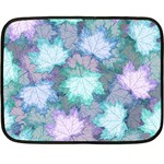 Leaves Glitter Background Winter Two Sides Fleece Blanket (Mini)