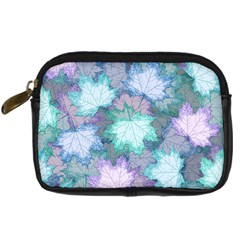 Leaves Glitter Background Winter Digital Camera Leather Case from ArtsNow.com Front