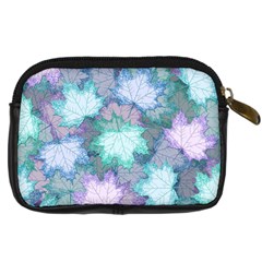 Leaves Glitter Background Winter Digital Camera Leather Case from ArtsNow.com Back