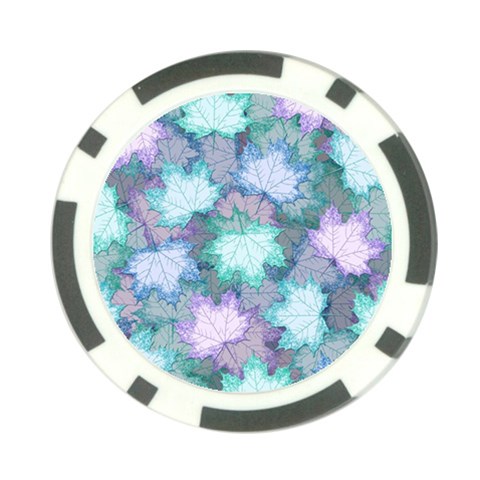 Leaves Glitter Background Winter Poker Chip Card Guard (10 pack) from ArtsNow.com Front