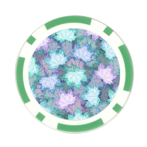Leaves Glitter Background Winter Poker Chip Card Guard (10 pack) from ArtsNow.com Front