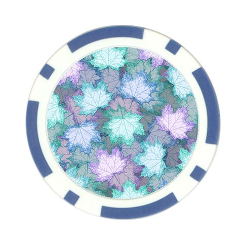 Leaves Glitter Background Winter Poker Chip Card Guard (10 pack) from ArtsNow.com Front