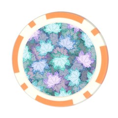 Leaves Glitter Background Winter Poker Chip Card Guard (10 pack) from ArtsNow.com Front