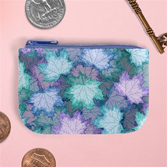Leaves Glitter Background Winter Mini Coin Purse from ArtsNow.com Front