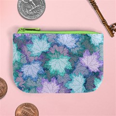 Leaves Glitter Background Winter Mini Coin Purse from ArtsNow.com Front
