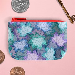 Leaves Glitter Background Winter Mini Coin Purse from ArtsNow.com Front
