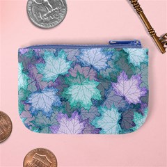 Leaves Glitter Background Winter Mini Coin Purse from ArtsNow.com Back