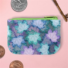 Leaves Glitter Background Winter Mini Coin Purse from ArtsNow.com Back