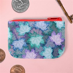 Leaves Glitter Background Winter Mini Coin Purse from ArtsNow.com Back