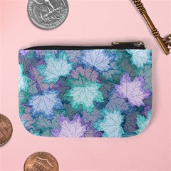 Leaves Glitter Background Winter Mini Coin Purse from ArtsNow.com Back