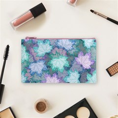 Leaves Glitter Background Winter Cosmetic Bag (Small) from ArtsNow.com Front