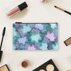 Leaves Glitter Background Winter Cosmetic Bag (Small) from ArtsNow.com Front