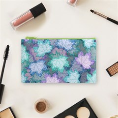Leaves Glitter Background Winter Cosmetic Bag (Small) from ArtsNow.com Front