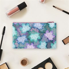 Leaves Glitter Background Winter Cosmetic Bag (Small) from ArtsNow.com Back