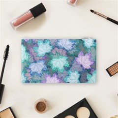 Leaves Glitter Background Winter Cosmetic Bag (Small) from ArtsNow.com Back