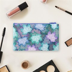 Leaves Glitter Background Winter Cosmetic Bag (Small) from ArtsNow.com Back