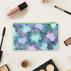 Leaves Glitter Background Winter Cosmetic Bag (Small) from ArtsNow.com Back