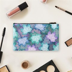 Leaves Glitter Background Winter Cosmetic Bag (Small) from ArtsNow.com Back