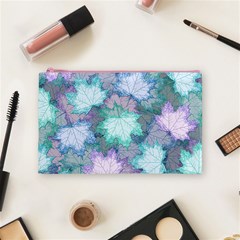 Leaves Glitter Background Winter Cosmetic Bag (Medium) from ArtsNow.com Front