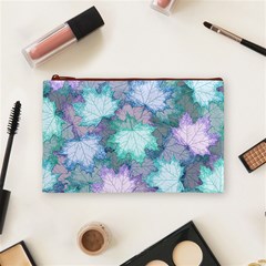 Leaves Glitter Background Winter Cosmetic Bag (Medium) from ArtsNow.com Front